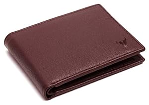 NAPA HIDE Maroon Leather Wallet for Men I Handcrafted I 4 Credit/Debit Card Slots I 2 Currency Compartments I 1 Transparent ID Window